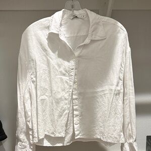 Zara Cropped Linen Shirt